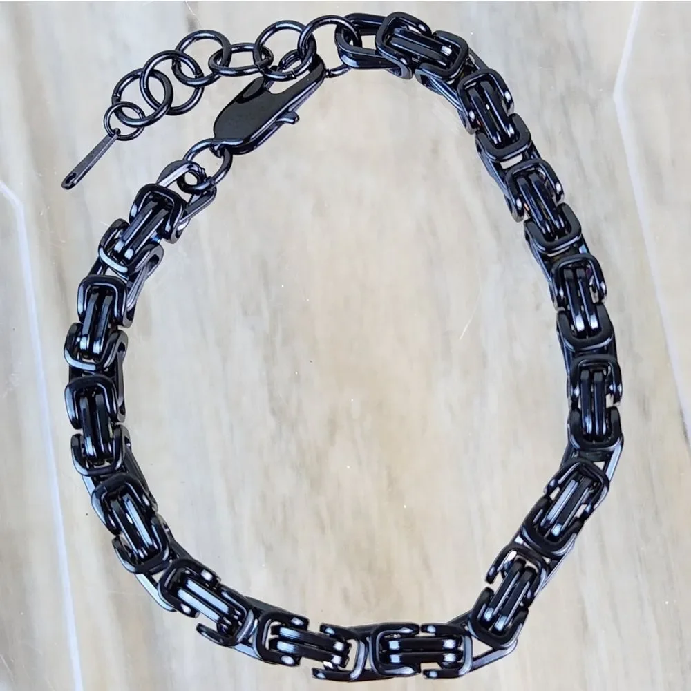 🩵⏭️NIB Black Surgical Stainless Steel Cuban Chain Link 8
